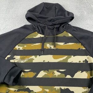 Nike Hoodie Mens XL Black Camo Stripe Dri-Fit Pullover Training Athletic